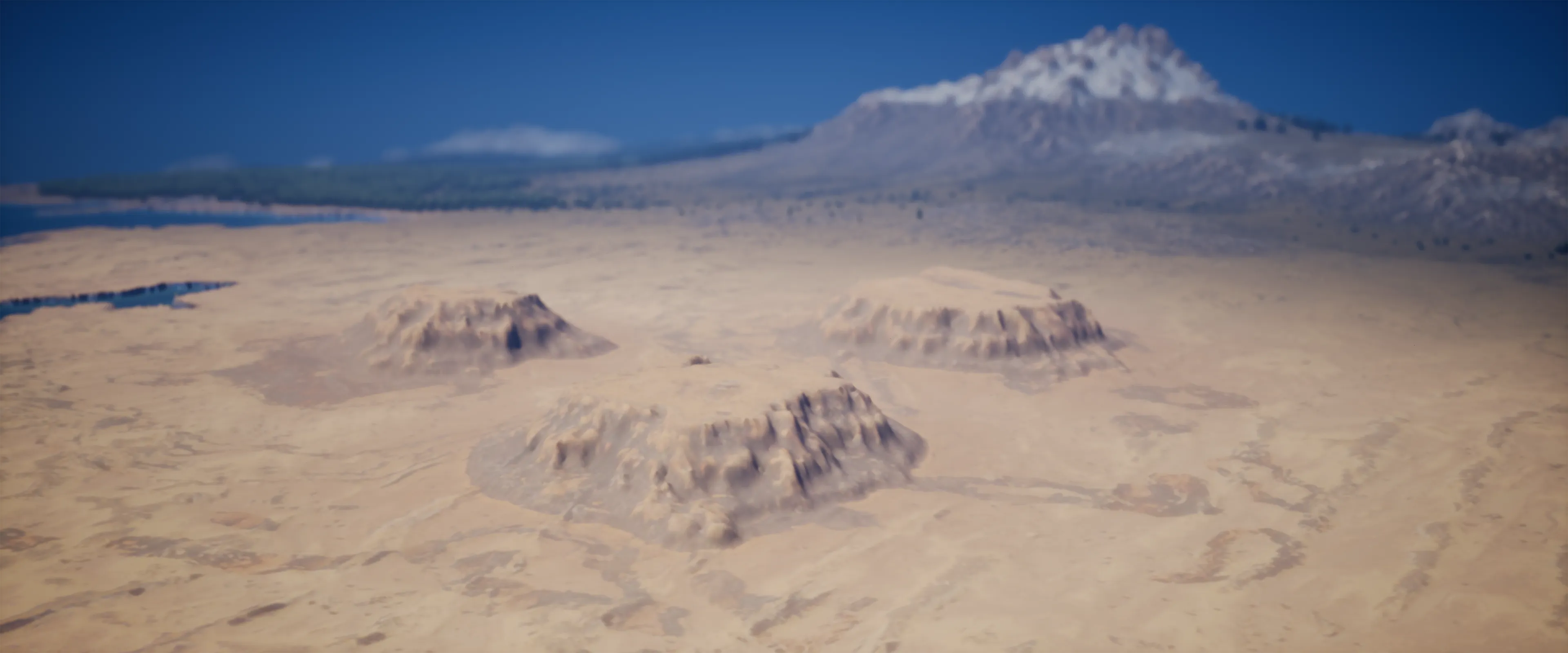 Close up of desert mesa on a fantasy world map